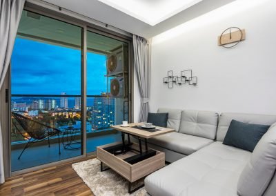 Condominium in Pattaya with Seaview photographed for Airbnb by professional real estate photographer.