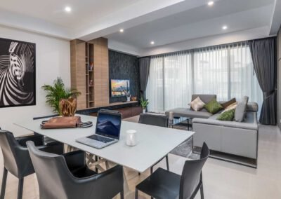 Airbnb photo of a living room at the Riva Townhouse in Bangkok, Thailand.