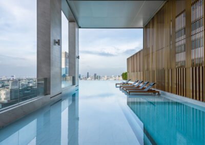 Bangkok based Airbnb photographer. Swimming pool at the Esse in Asok, Bangkok.