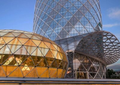 Architecture photography of the Pearl Tower in Ari Bangkok. Professional architectural photographer for hire in Bangkok.