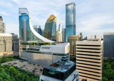 Architecture photography of the Park Hyatt building in Bangkok, Thailand.