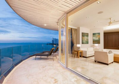 Real estate photo of a modern penthouse at The Cove Condominium in Pattaya. Interior photography service available all over Thailand.