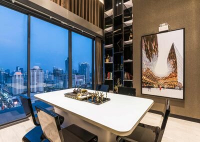 Interior photo of a library room at Ideo Ratchathewi Bangkok. Property photo by Real Estate Photography Thailand.
