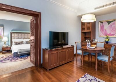 Elegant hotel suite with dining area. Hotel photography is the key to success for every hospitality business.