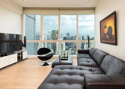 Interior photo of a modern living room at The Millennium Residence Bangkok. Interior photography by Real Estate Photography Thailand.
