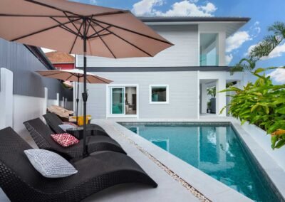 Architectural photography of a modern pool villa in Pattaya. Quality architecture photography by Real Estate Photography Thailand