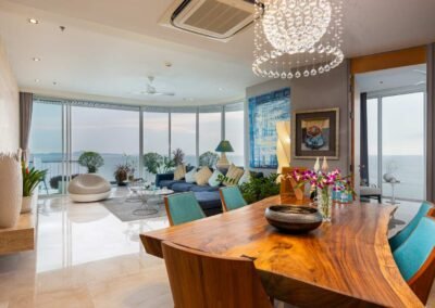 Interior photo of a modern living room at the Cove Condominium in Pattaya. Captured by Real Estate Photography Thailand.
