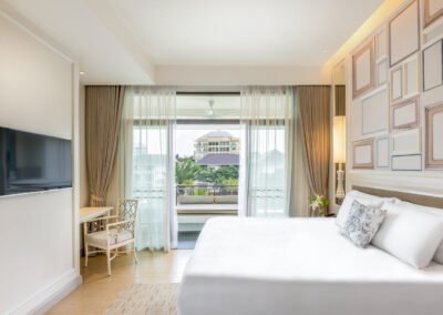 Interior photo of an inviting hotel room at U Sathorn Bangkok. Hotel photography by professional hotel photographer in Thailand.