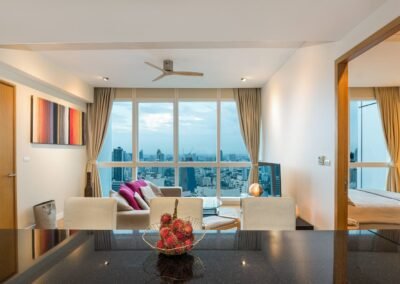Modern 1 Bedroom apartment at Millennium Residence in Bangkok. Interior photography by Real Estate Photography Thailand.